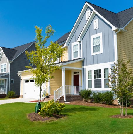 Idealic newly built home in middle class neighborhood