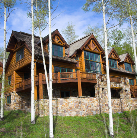 Very large log cabin home on stone foundation